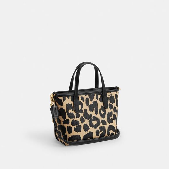 NWT Coach Outlet City Mini Tote Bag Leopard Print - Picture 2 of 7
